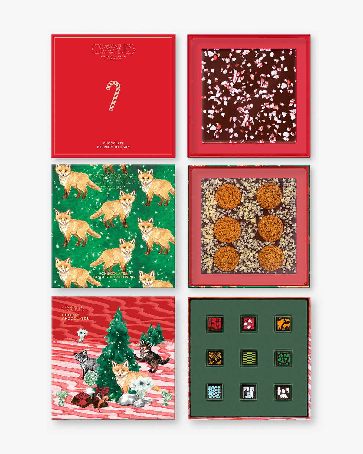 Luxury Chocolate Gifts - Compartes Holiday Chocolates Gift Box Bundle - Made in Los Angeles