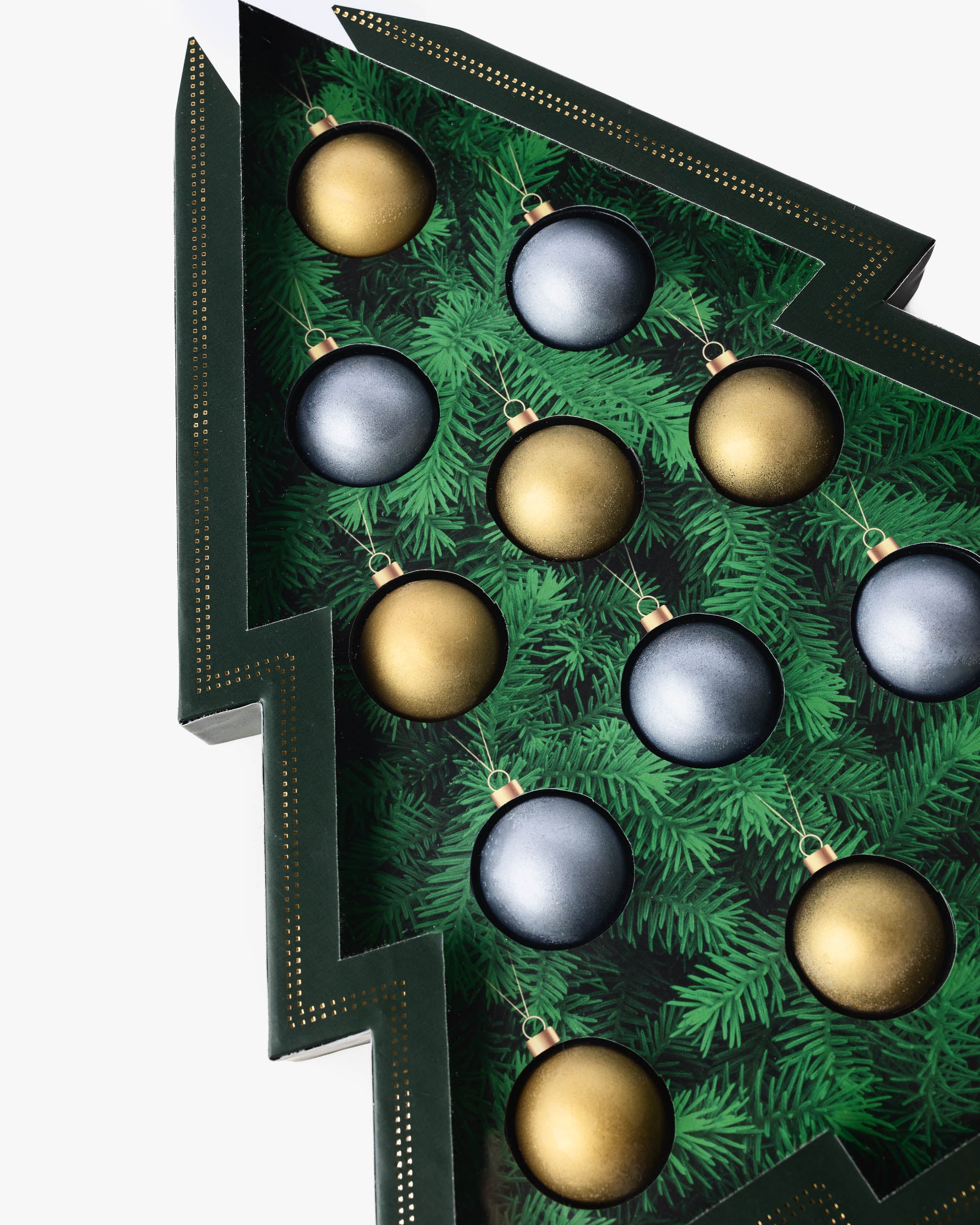 Chocolate Christmas Tree Gift Box with Edible Ornaments