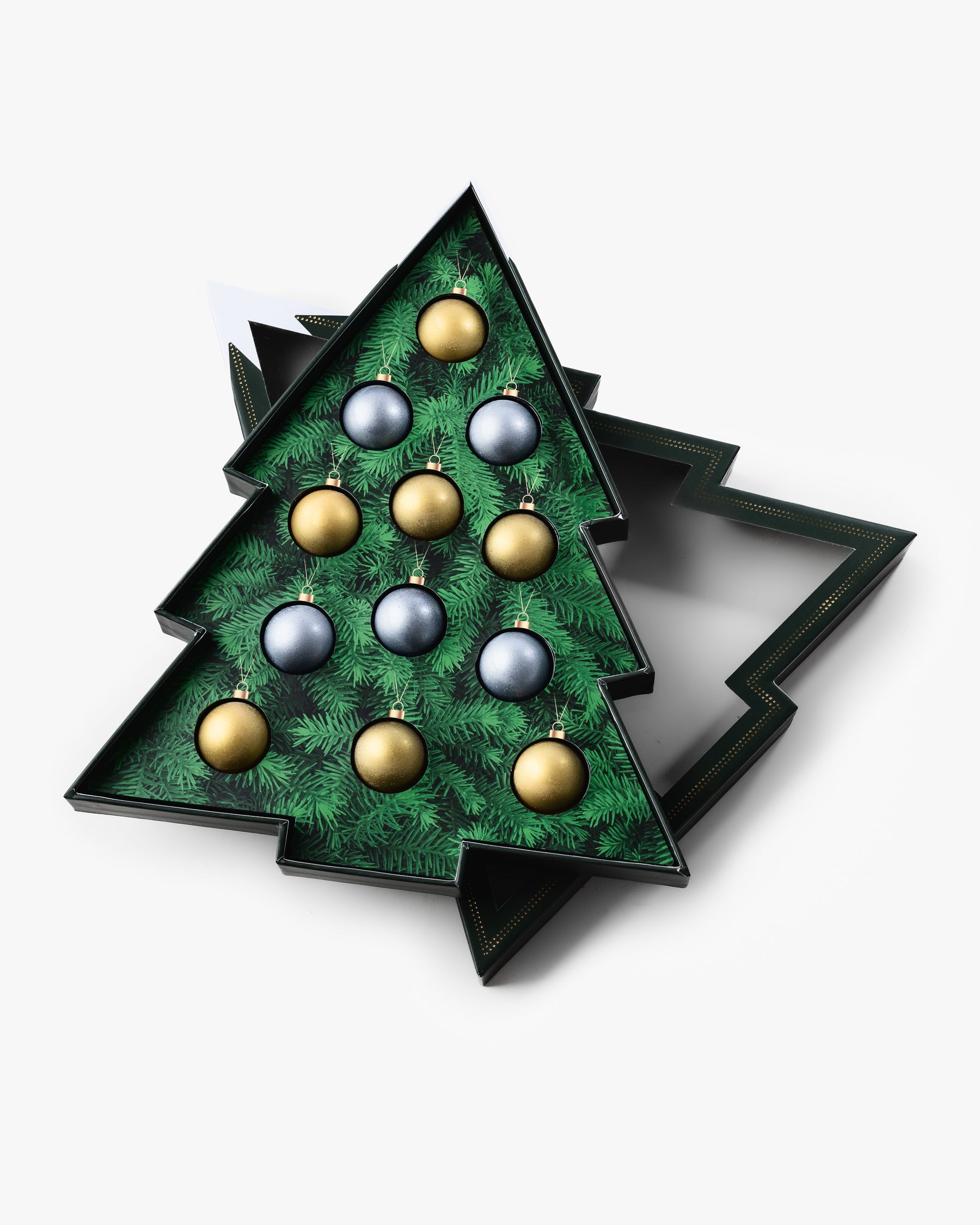 Chocolate Christmas Tree Gift Box with Edible Ornaments