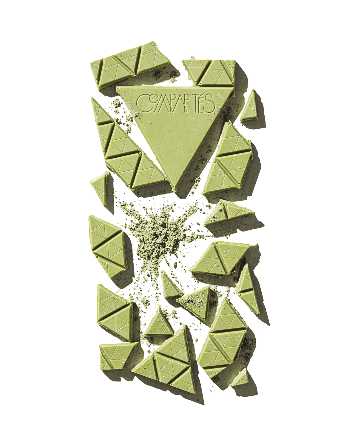Compartes luxury matcha green tea chocolate gift bar, green white chocolate with matcha powder