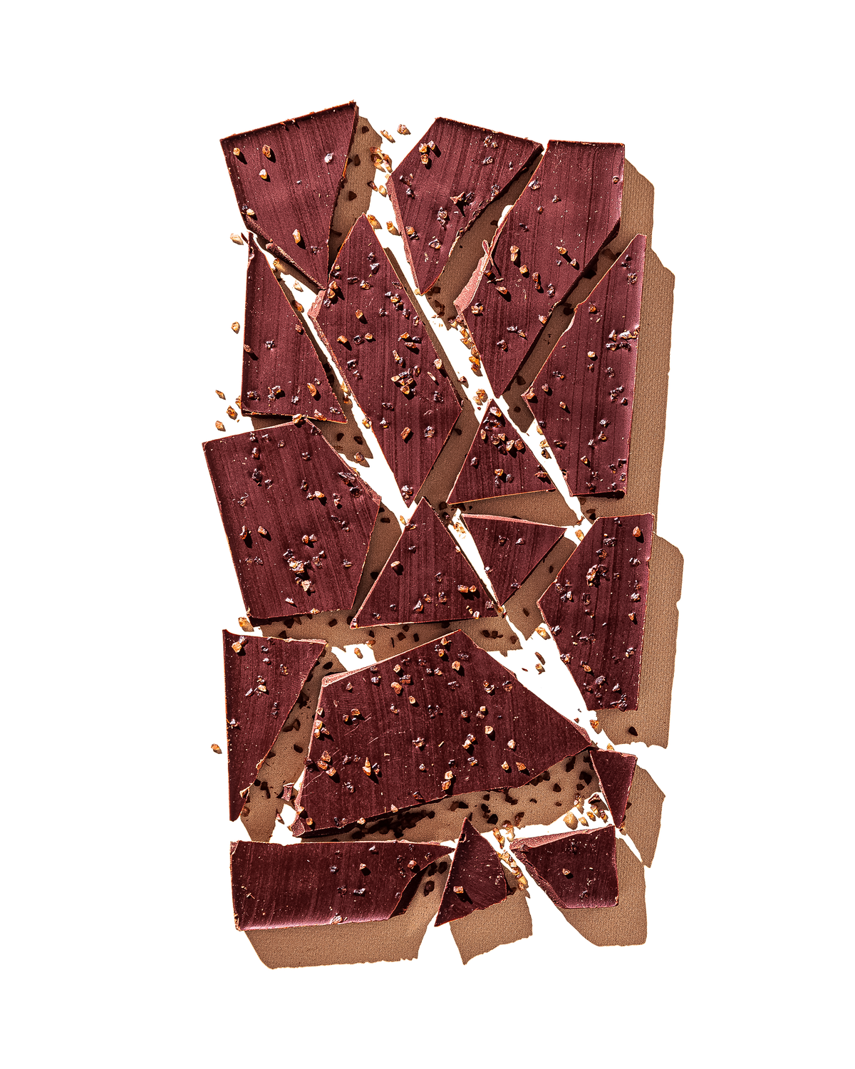 Compartes luxury smoked sea salt dark chocolate bar, deep red finish with cacao nibs, chocolate gift