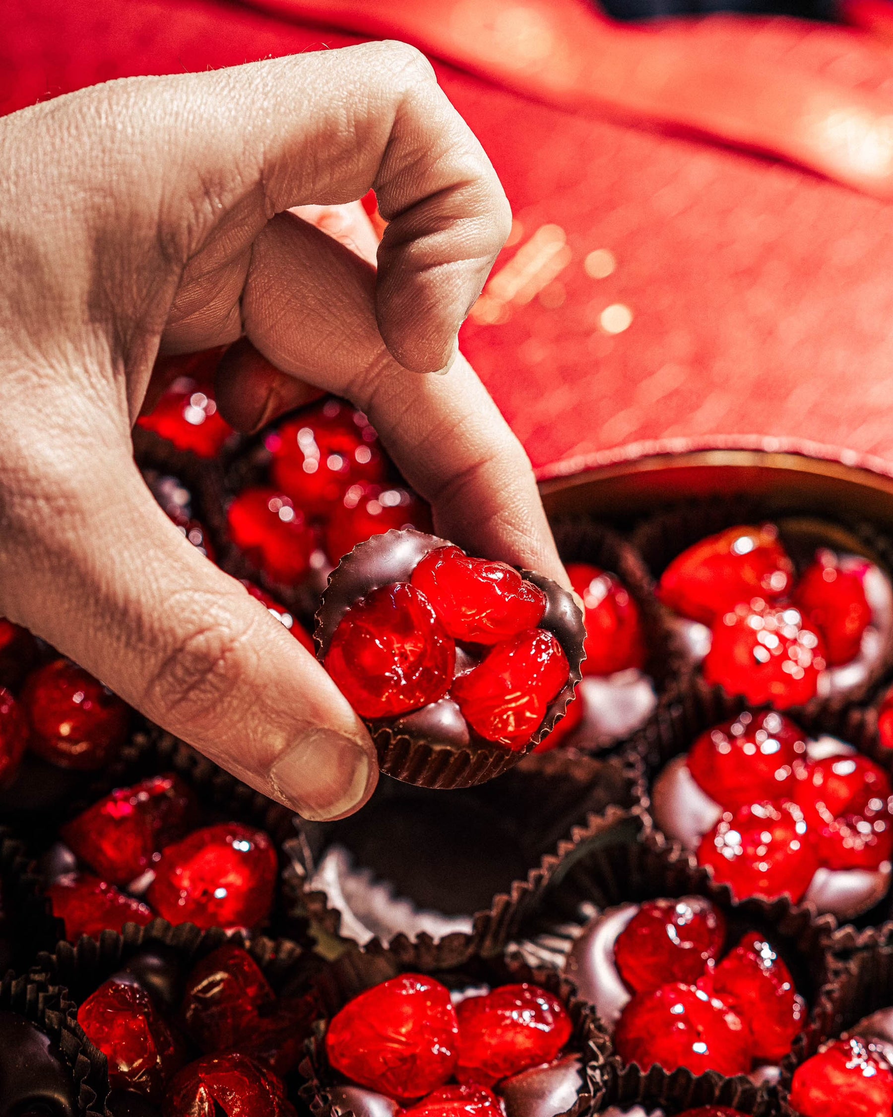 Valentine's Day Chocolate Cherries Heart Gift Box