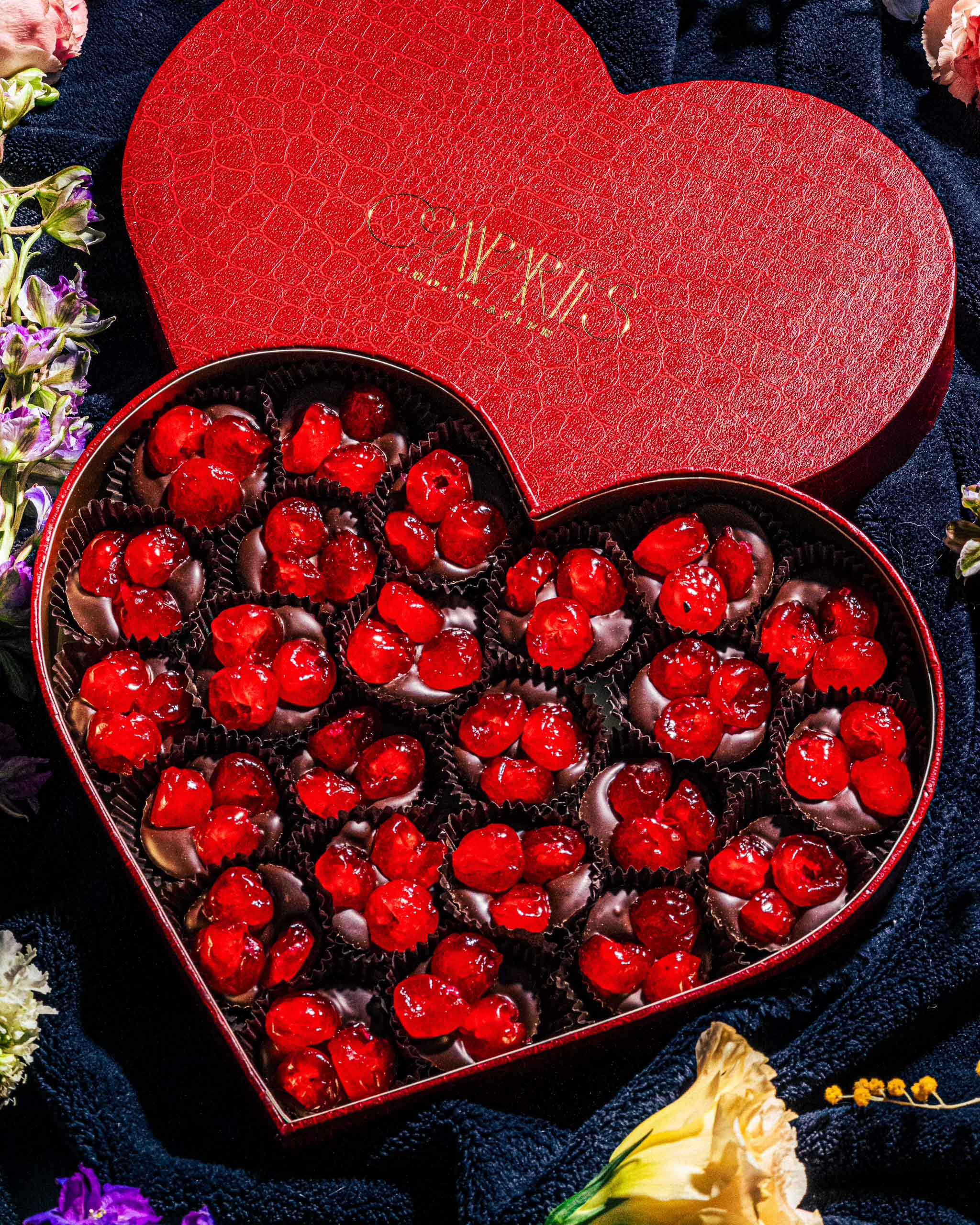 Valentine's Day Chocolate Cherries Heart Gift Box