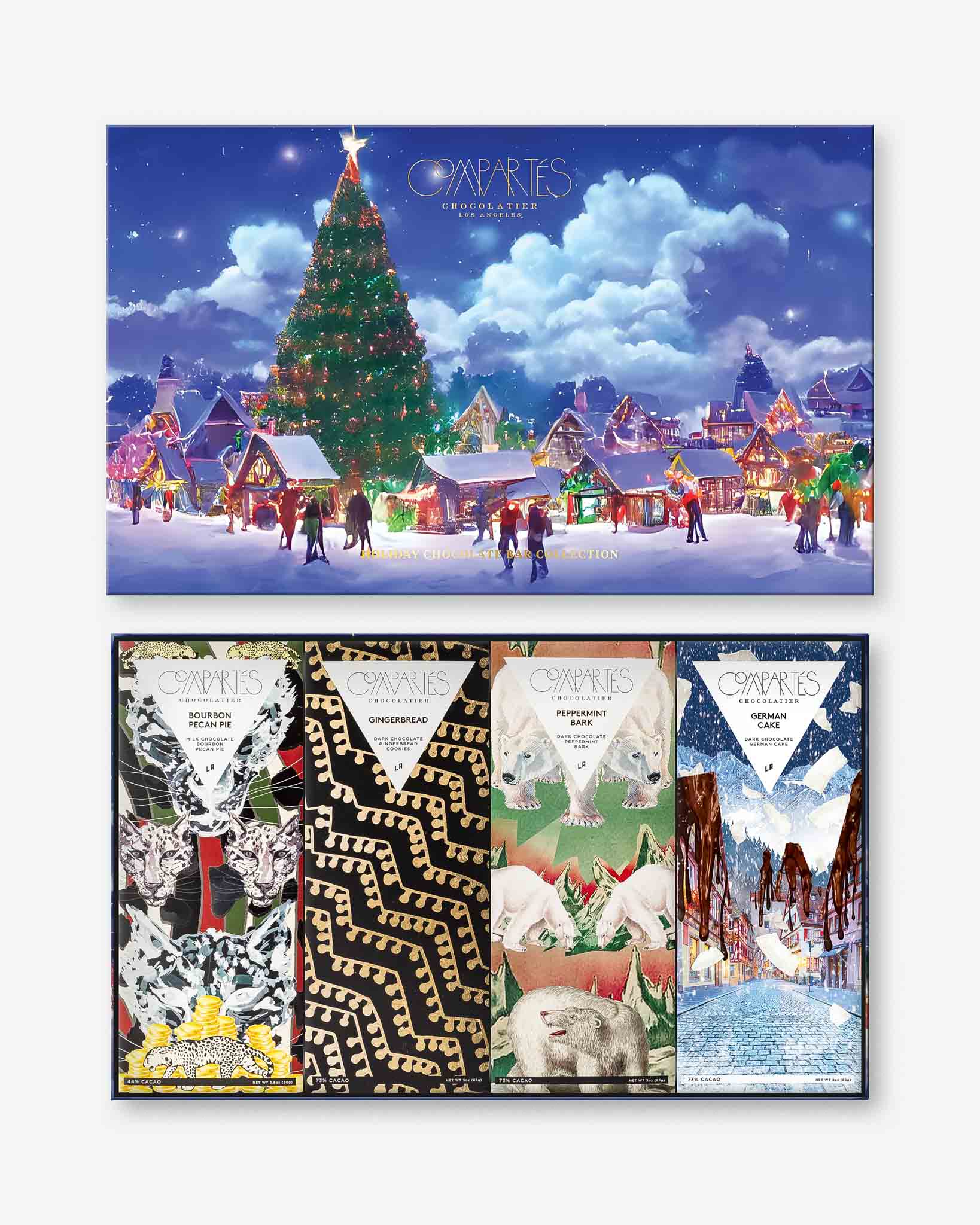 Holiday Chocolate Bars Gift Set - Premium Chocolates Gift Box | Compartés