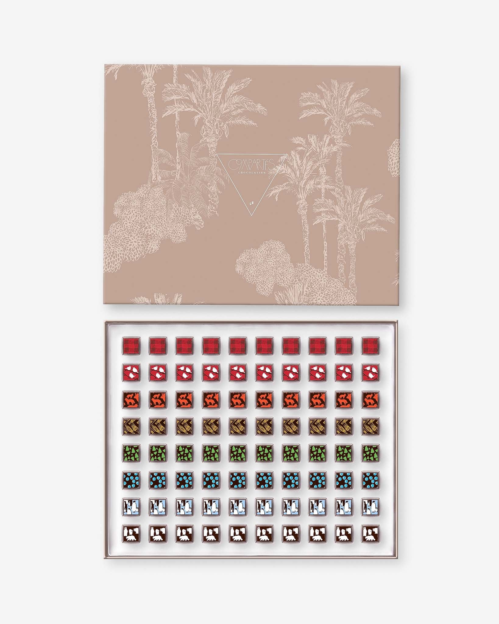 80 Piece Holiday Chocolate Assortment - Cream Palms Gift Box