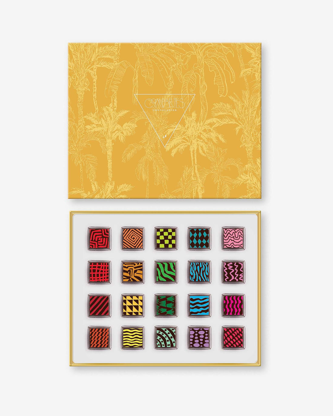20 Piece Assorted Fine Chocolates Yellow Palms Gift Box