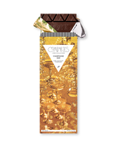 Compartes luxury chocolate gift bar, dark chocolate champagne in a gold coupe tower wrapper