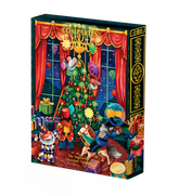 Compartes luxury chocolate advent calendar with a Nutcracker scene, a Christmas tree, toy soldier and rocking horse