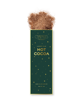 Compartes luxury milk hot cocoa mix, deep green and gold star box with cocoa powder, chocolate gift