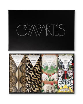Compartes luxury Christmas chocolate bars gift set, bars with gold and polar bear wrapper art