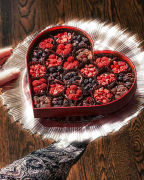 Valentine's Day Heart Shaped Chocolate Box - Berry Bouquet