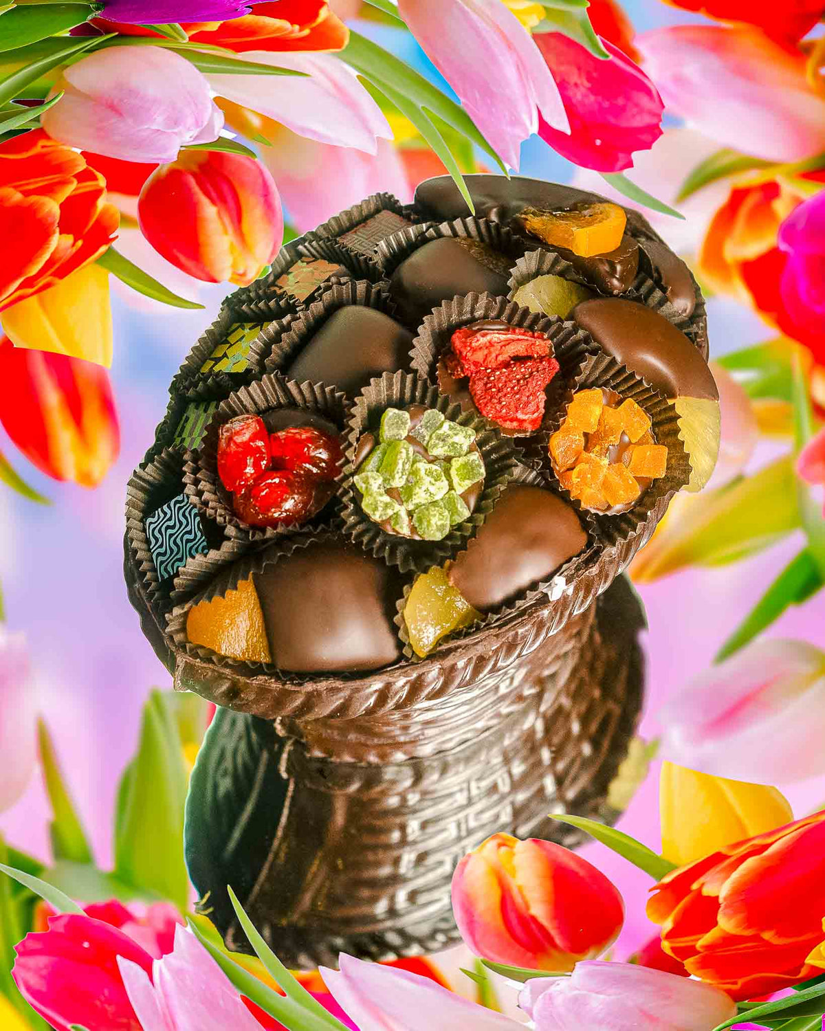 Edible Chocolate Basket - Luxury Dark Chocolate Oval