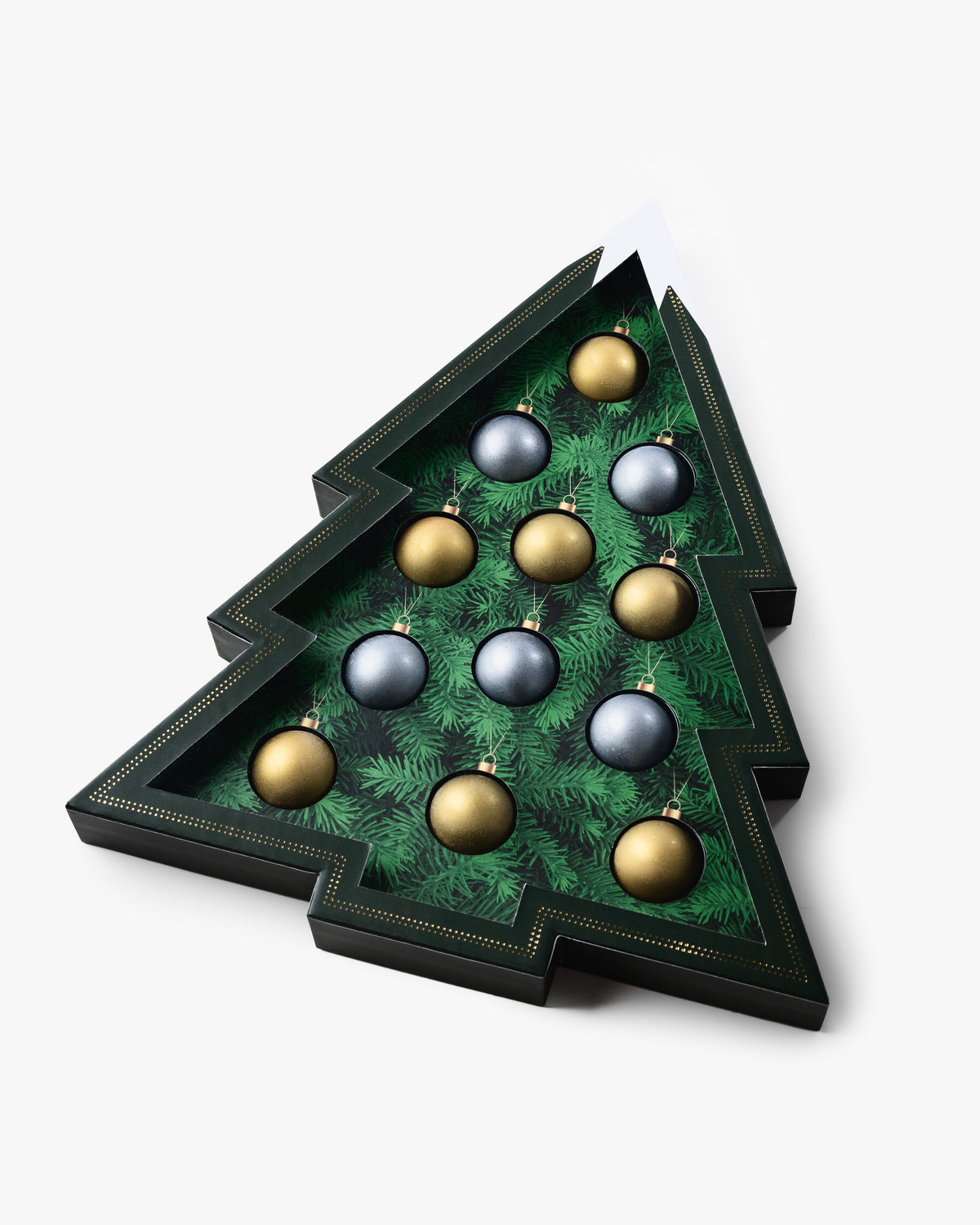 Chocolate Christmas Tree Gift Box with Edible Ornaments