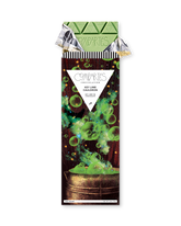 Compartes key lime gourmet chocolate bar gift, green chocolate in a bubbling cauldron wrapper