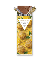 Compartes luxury lemon poppyseed muffin chocolate bar, yellow muffin wrapper, chocolate gift