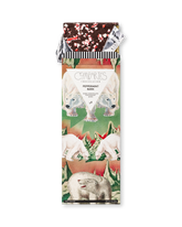 Compartes luxury peppermint bark dark chocolate bar, Christmas gift with candy cane and polar bear art