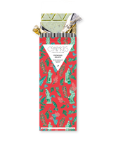 Compartes gourmet pistachio gelato chocolate bar, white chocolate in a red statue print wrapper, chocolate gift, sea salt