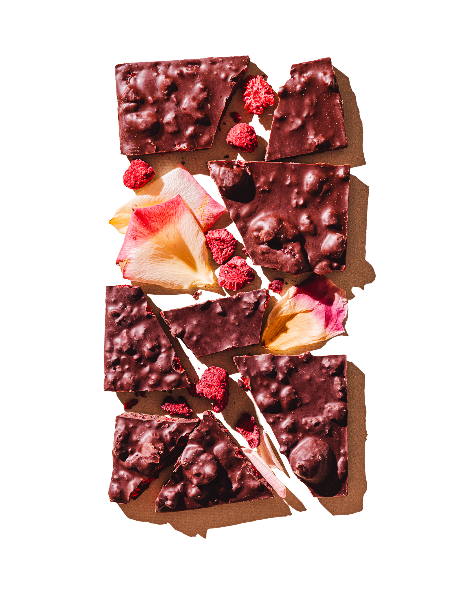 Compartes gourmet raspberry rose chocolate gift bar, dark chocolate with raspberries and rose petals