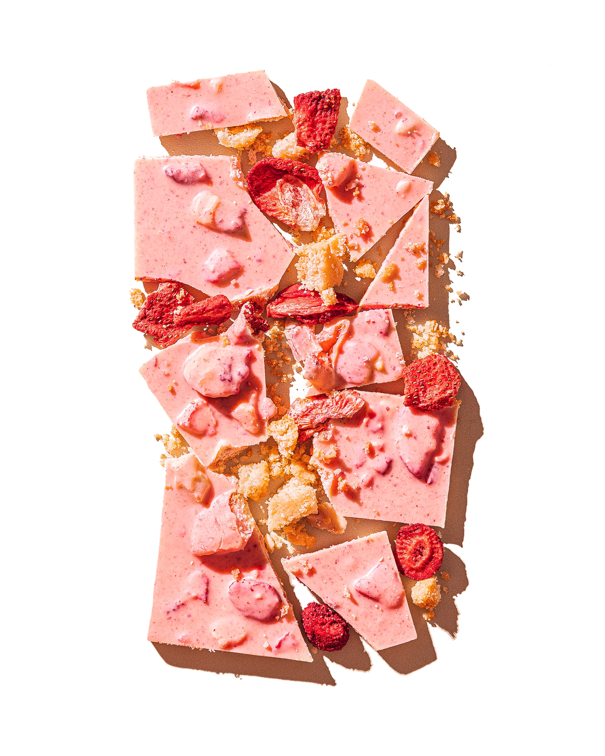Compartes best strawberry shortcake chocolate gift bar, pink white chocolate with dried strawberries