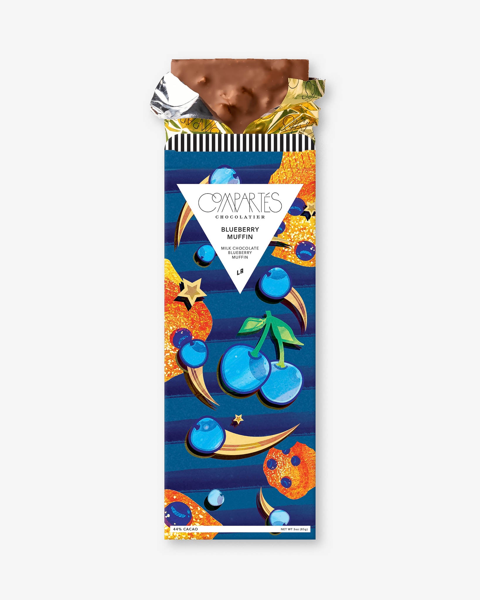 Gourmet Chocolate Bar Gift - Premium Milk Chocolate Blueberry Muffin - Compartes Chocolatier Los Angeles