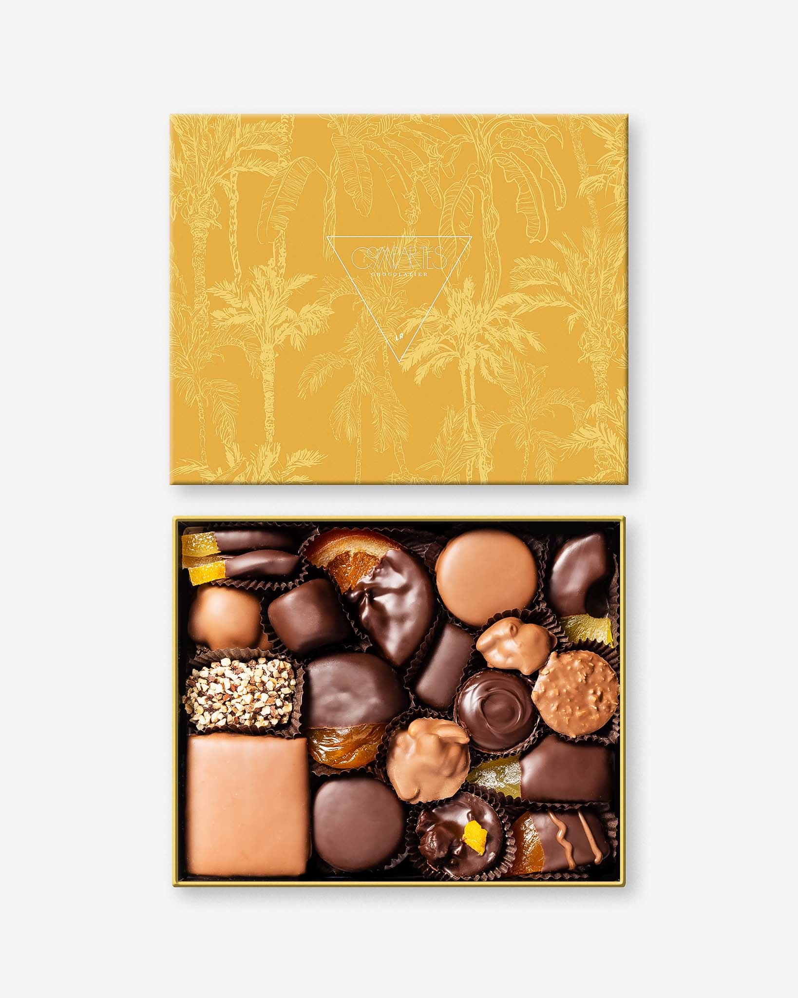 Assorted Gourmet Handmade Chocolates Gift Box - Yellow.