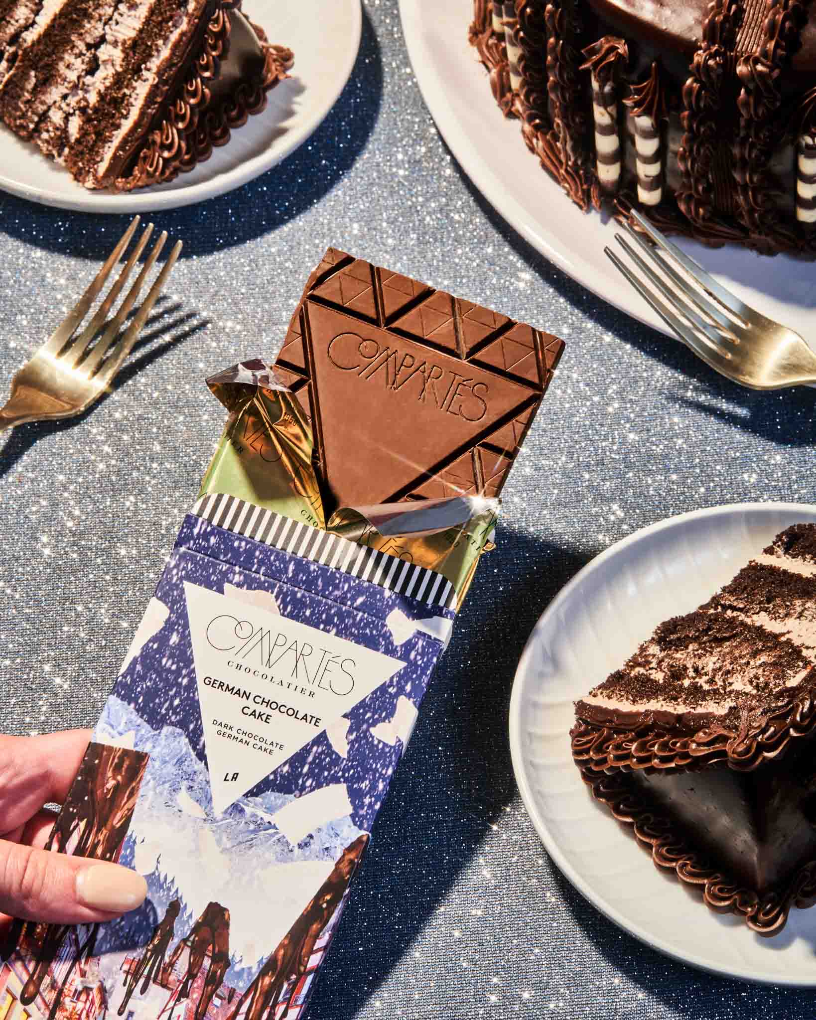 Compartes Chocolate Bars - Fancy Chocolate Bar Gifts - German Chocolate Cake Luxurious Dark Chocolate