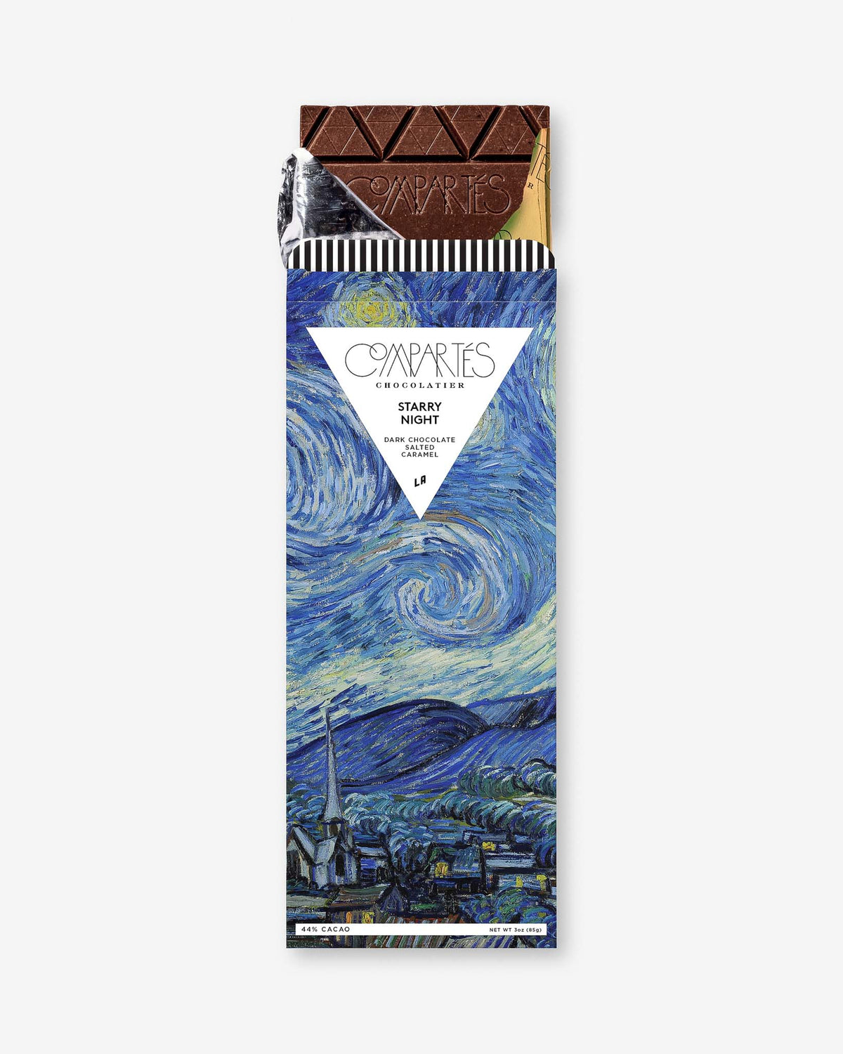 Luxury Dark Chocolate Gift - Van Gogh Starry Night Chocolate Bar - Limited Edition Salted Caramel