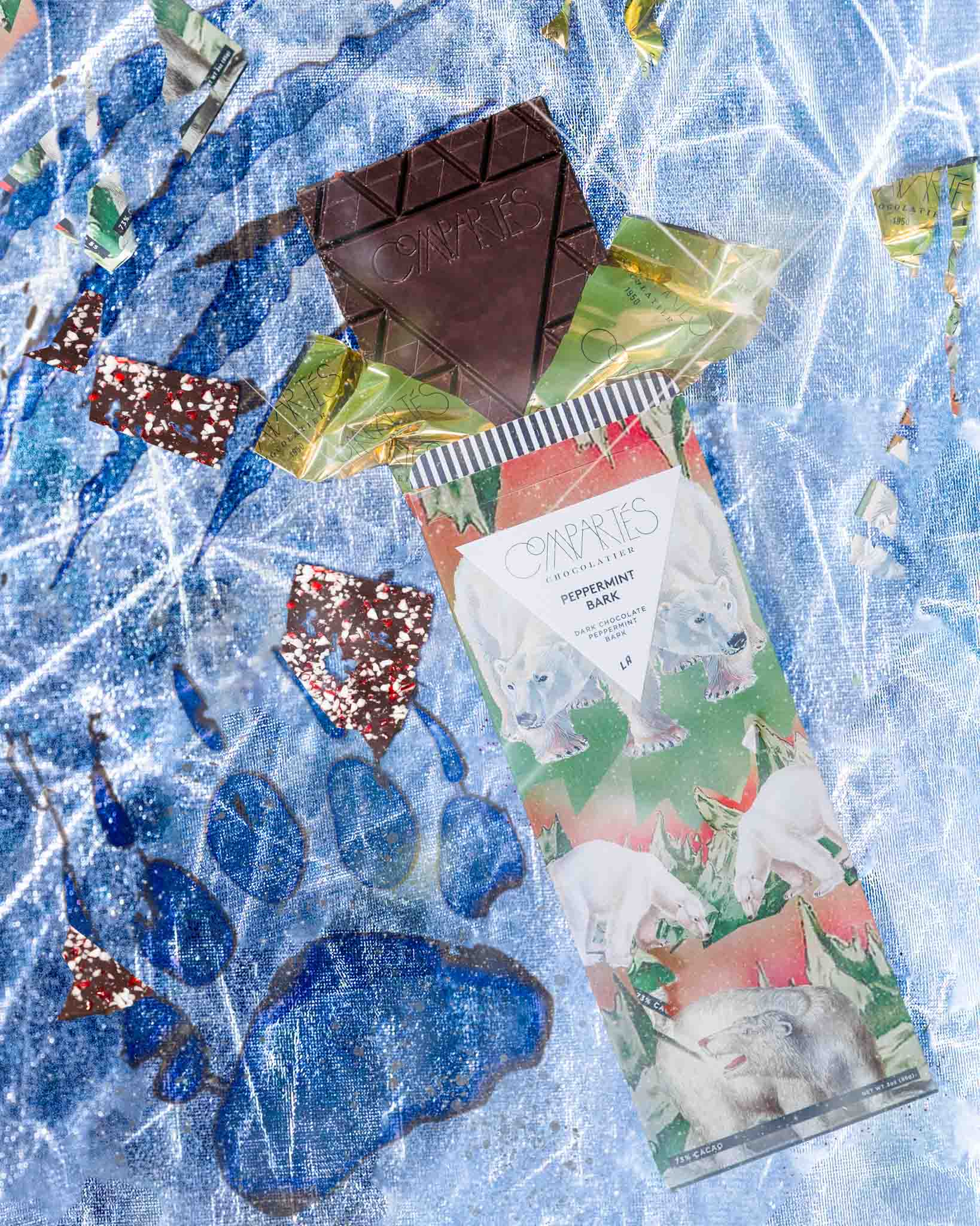 Peppermint Bark Chocolate Bar made in Los Angeles
